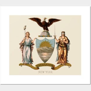 1876 New York Coat of Arms Posters and Art